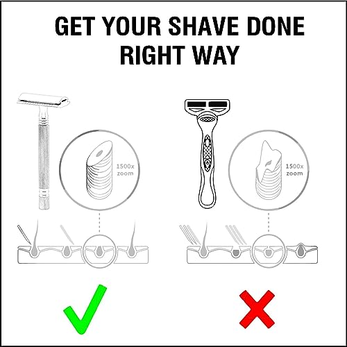 Image of Pearl Shaving Double Edge Safety Razor (SS-01 CC-CHROME) made with Brass Metal- Classic & Traditional | Complimentary Blade Refills | Shaving Kit | Holi Gift Option