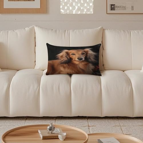 Funda de almohada de 12 x 20 pulgadas súper suave y rectangular de pelo largo 5