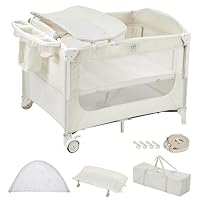 訳あり新品ベビーサークル 添い寝ベッド おむつ替え　蚊帳付き1843-140 Amazon.co.jp: Euker ベビーベッド 折りたたみ 添い寝 おむつ交換台