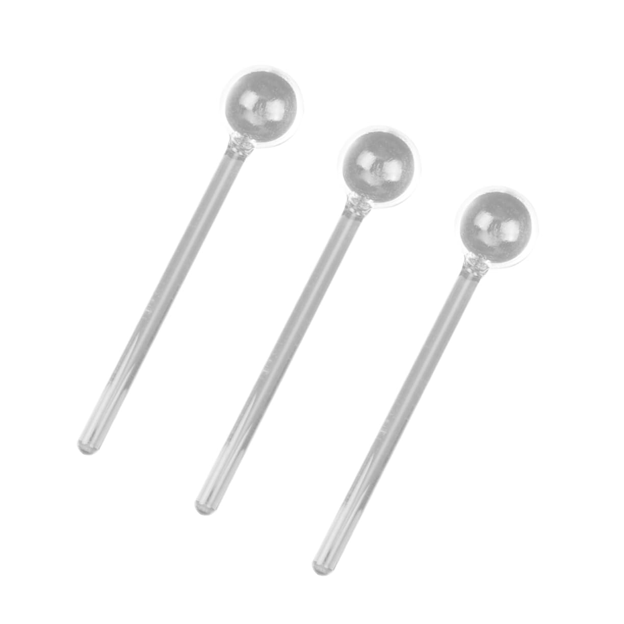 3pcs Long Handle Glass Spoon Sugar Spoon Dessert Spoon Coffee Stirring Spoon Glass Flatware Glass Tea Spoon