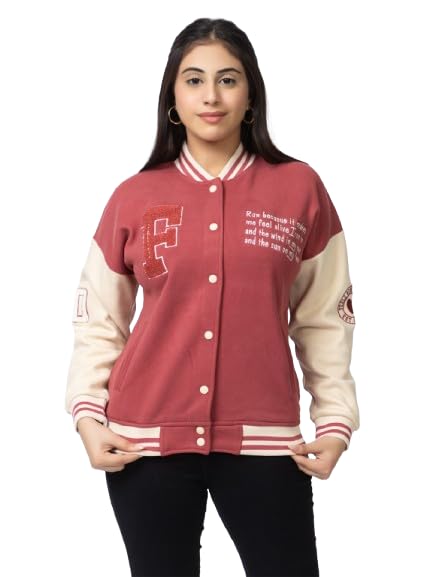 arish Varsity Jacket, Onion Cream Red, Imported Fleece Polyester-picture-26