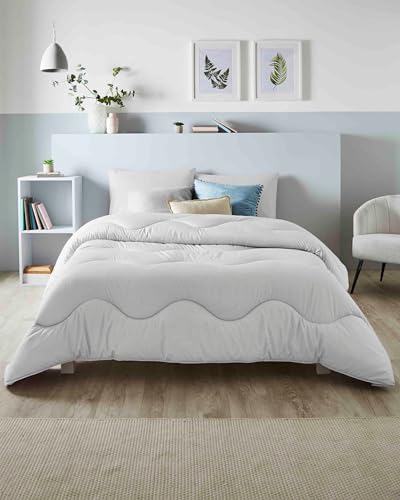 Night Lark Coverless Duvet Linen Collection – Coverless Duvet King Size 4.5 Tog with Advanced Smartfil® Fibre, Machine Washable, Hypoallergenic – Cloud Grey, King Bed Size