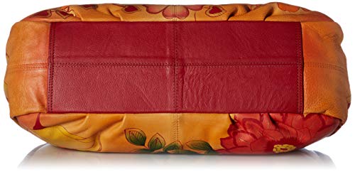 Anna By Anuschka Womens Hobo Ruched Handbag Genuine Leather, Summer Bloom, One Size Us #TOP3