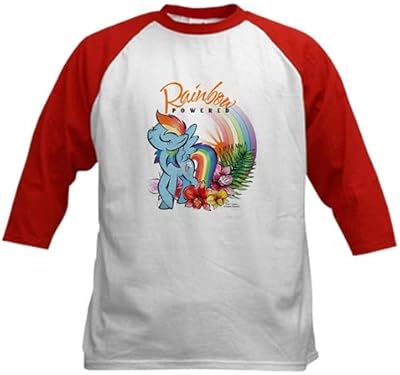 CafePress MLP Rainbow Powered Baseball Jersey Kids Cotton Baseball Jersey, 3/4 Raglan Sleeve Shirt