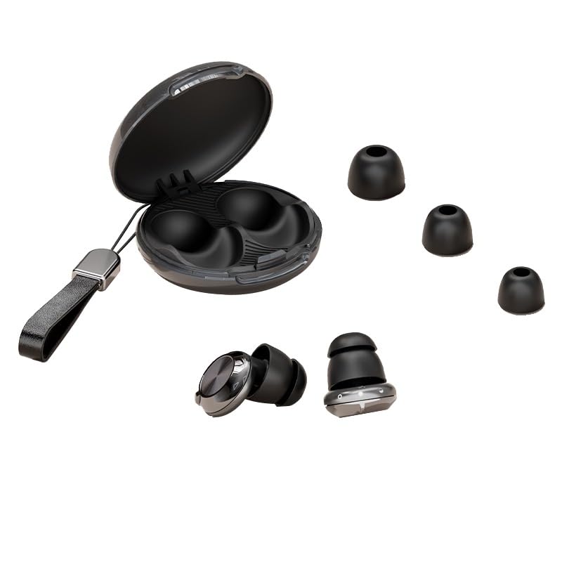 A.T High-Fidelity Ear Plugs, Noise Reduction for Concerts Festivals, Sports, Nightlife, Black, Universal Fit