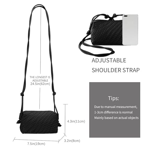 Image of Woven Crossbody Bag for Women,Small Handbag Cute Purse Vegan Leather Handmade Shoulderbag, Summer Tote Bag with Strap