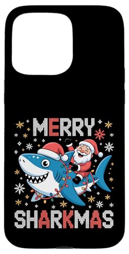 Merry Sharkmas AO[Z[^[ T^ CfBO V[N Cgt X}zP[X iPhone 15 Pro Max p