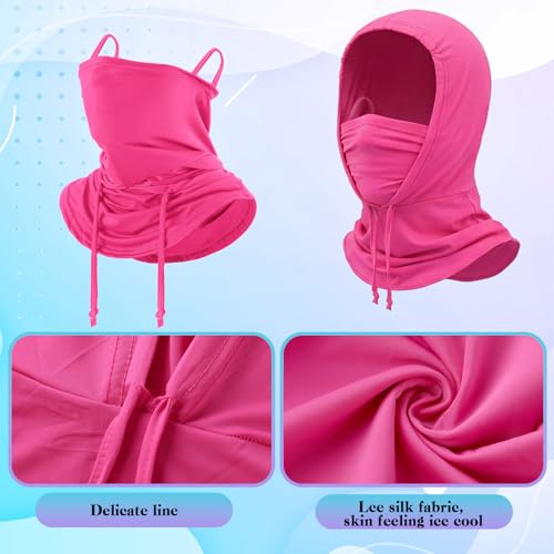 Image of Patelai 6 Pcs Summer Balaclava UV Face Mask Sun Protection Cooling Hood Full Head Face Cover for Women Men Cycling Fishing