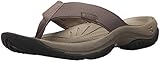 Breathable leather lining Keen Herren KONA FLIP-M Flache Sandale, Gummiseil/Rabe, 39 EU