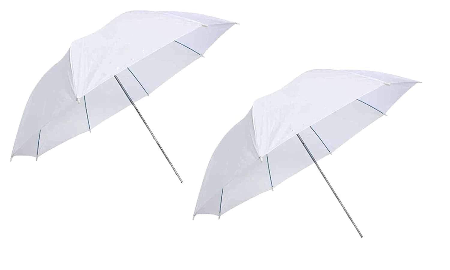 PICPRO Photography Professional White Fabric Metal Rod Umbrella 100cms 36 inch/91cm for Photography Studio Light Flash, Camera Flash, Video Light 2 Pcs Combo-image-24