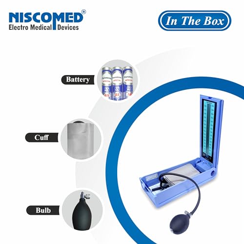 Image of NISCOMED PW-216 Digital Mercury BP Apparatus (Mercury-Free) for Doctor & Clinic Use | Manual Blood Pressure Monitor with Vertical LCD Scale | Accurate & Durable