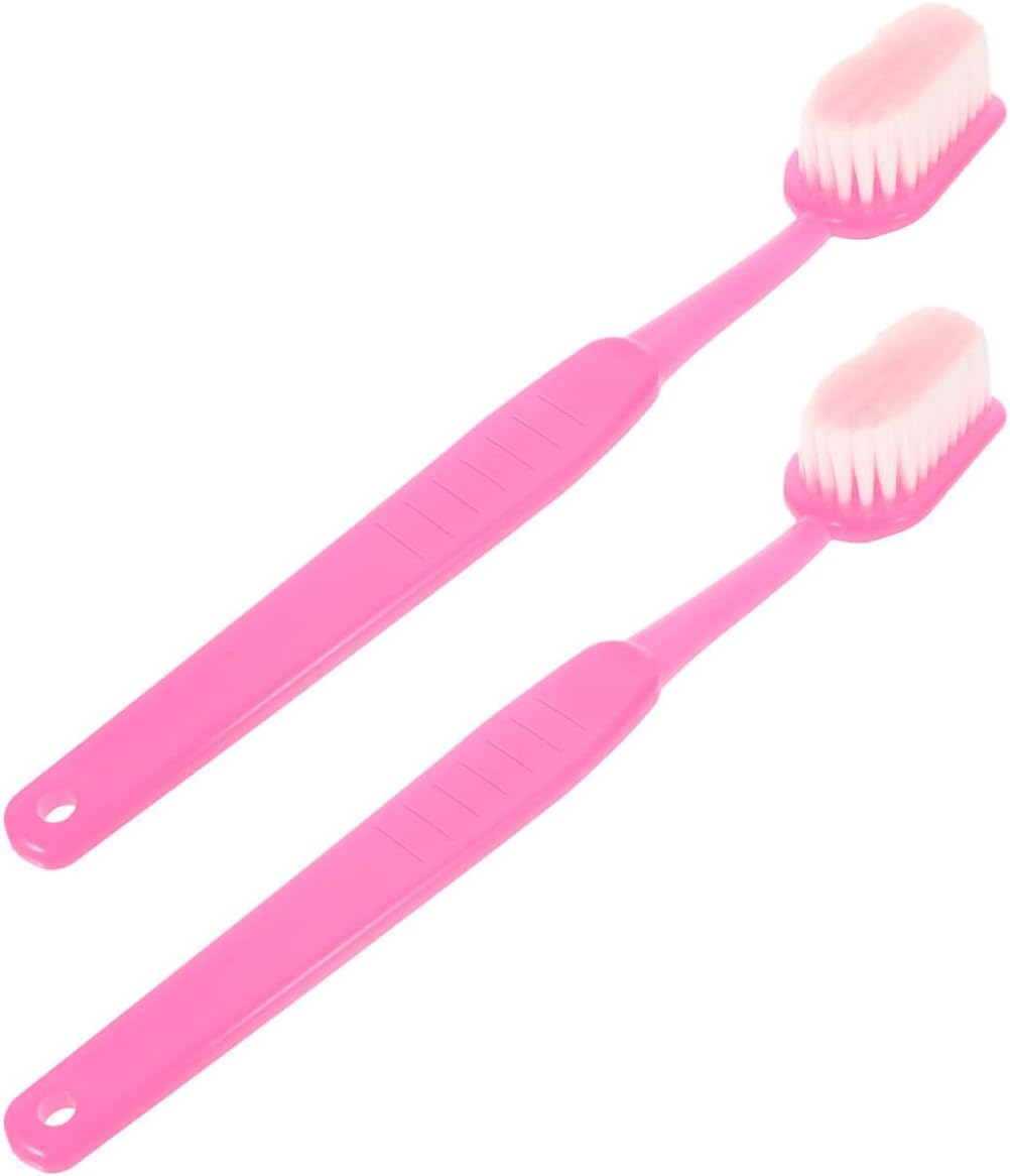 2pcs Large Soft Bristle Body Bathing Brush for Back Scrubbing with Hanging Hook, Versatile Shower Brush for Exfoliating and Deep Cleaning Bath Supplies, Pink
