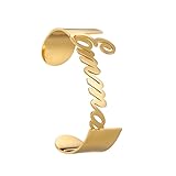 JINMA Custom Name Cuff Bracelet – Personalized Stainless Steel Open Bangle, Adjustable Engraved Name Bracelet for Women