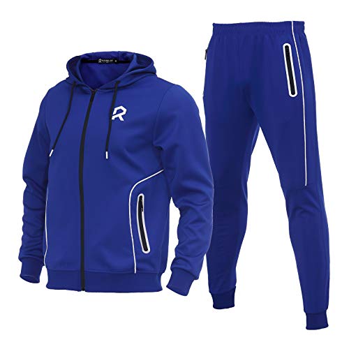 Eylhot Men's Tracksuits 2 Piece Hoodie Sweatsuits Sets Outfits Athletic Full Zip Casual Sports Gym Long Sleeve Jogging Suits for Men(Blue,3XL)