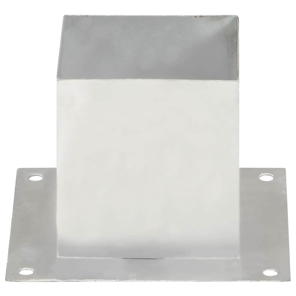 Mangloder - Anclaje de poste de metal galvanizado de 141 mm para tubos cuadrados, 4 unidades, para fijación de postes de vallas, soporte para jardín, terraza, exterior, madera y metal