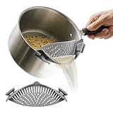 Silicone Clip-On Strainer for Pots and Pans – Adjustable Kitchen Colander Attachment for Draining Pasta, Vegetables & Meat, Heat-Resistant, Dishwasher Safe