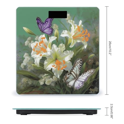 Báscula digital de baño con vidrio templado y pantalla LCD miniatura 2