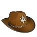 Produktbild NOLOGO Festliche Show Mütze westlichen Cowboy-Hut Strand Schatten Reisehut Jungen und Mädchen fünfzackigen Stern Hut Sheriff-Hut Im Gespräch Tisch (Color : Coffee Cowboy hat, Size : 56-60cm)
