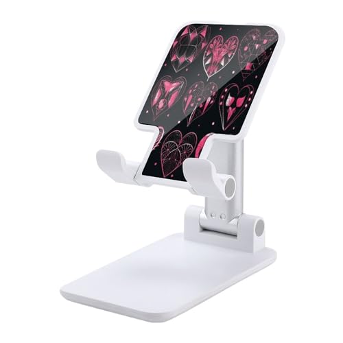Support de téléphone portable pliable et réglable pour bureau, design cœur universel