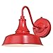 VAXCEL Indoor Outdoor Wall Light, Dorado 9" Wide Steel Sconce Red/White Finish + Dusk to Dawn Photocell Sensor, Rustic Farmhouse Gooseneck Barn Light for Garage, Front Door, Porch and Patio