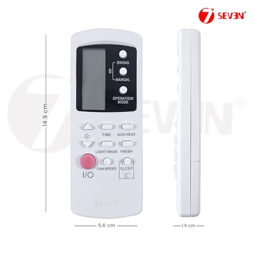 Image of 7SEVEN Compatible with Lloyd AC Remote Control Model 300 Suitable for Split and Window 1 1.5 2 Ton Air Conditioner Remote - Match Each Keys Exactly to Replicate Genuine Remote Function