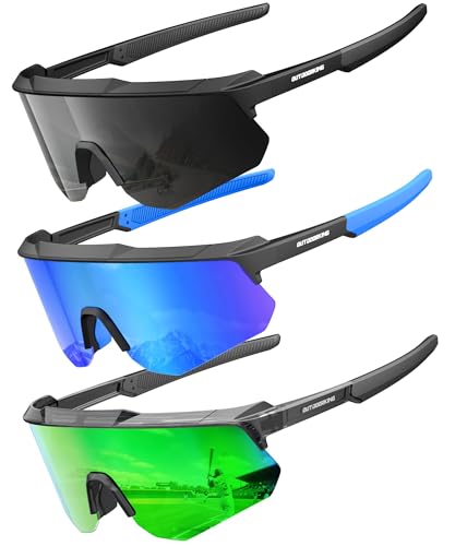 Image of Polarized Sports Sunglasses for Men Women, UV400 Protection Mens Sunglasses Wrap Around Sun Glasses for Cycling Running