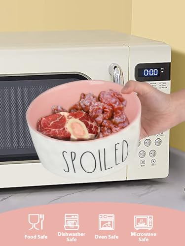 WoofinPets Keramik-Hundenapf, 15,2 cm, kleiner Futternapf, robust, rutschfest, für mittelgroße Hunde, lebensmittelechtes Porzellan, mikrowellen- und spülmaschinenfest, Rosa