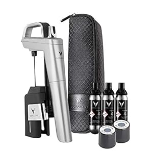 Coravin – Model Six Wine Preservation System – 3 Gas Capsules, 2 Screw Caps and Carry Case – Silver