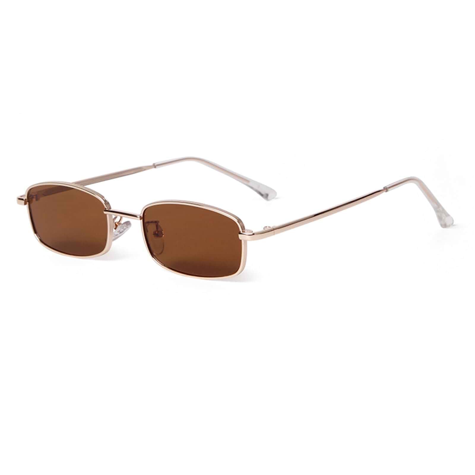VIA LEECA Trendy Rectangle Sunglasses for Women Men Retro Small Narrow Rectangular Shades Unisex Stylish