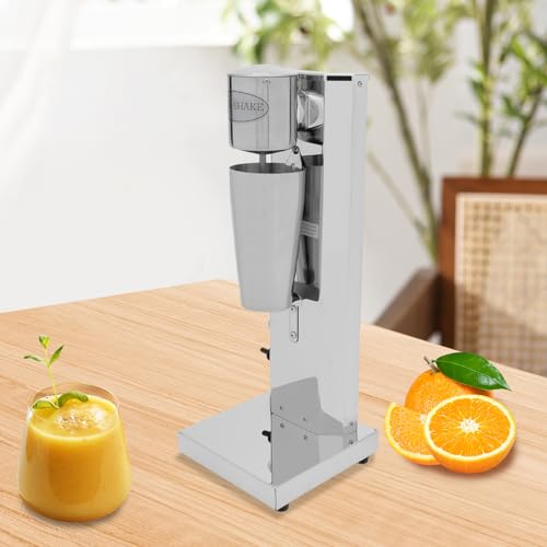 DNYSYSJ 18000rpm Electric Milkshake Maker Drink Mixer,Commercial Single Head Milkshake Mixer Kit W/ 650ml Cup,For Coffee Shops,Beverage Stores, Silver, DN011