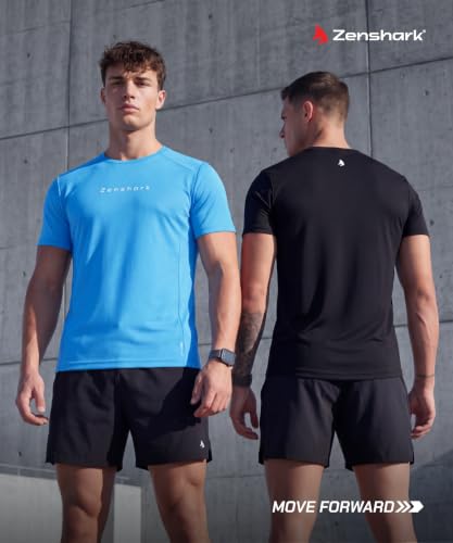 Image of ZENSHARK Gym T-Shirt for Men| Dry Fit Workout Sports T-Shirt | Quick Dry Breathable Polyester Fabric with Half Sleeve Round Neck | Running Gym Wear Active Wear for Training