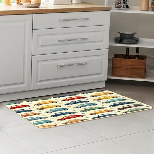 Tapis de cuisine vintage lavable absorbant antidérapant lot de 2