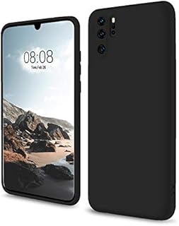 SouliGo Huawei P30 Pro Case Silicone Soft Gel Bumper Rubber Cover Girls Women Slim Lightweight Microfiber Lining Rugged Anti-Scratch Non-Slip Shockproof Cases for Huawei P30 Pro - Black
