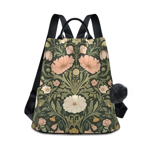 Sac à dos antivol floral vert pour femme : fini les pickpockets en voyage