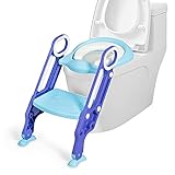 【Gängige und stabile Struktur】 Die Herstellung dieses Toilettentrainers aus hochwertigem PP ermöglicht Ihm eine Tragfähigkeit von bis zu 75 kg. Er ist mit 99% aller Standard-Toiletten anwendbar, wie unter anderem Toiletten in einer V-, U- oder O-Form. Der Töpfchentrainer lässt sich einzig nicht bei rechteckigen Toilettensitzen verwenden.