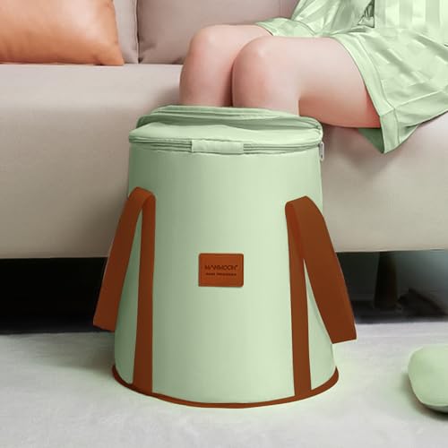 25L Collapsible Bucket Foot Bath Basin， Multifunctional Portable Foot Bath Tub Bag with Handles,Travel Outdoor Camping Portable Foot Soaking Spa Bucket (Green) by MOVECRAB - Image 2