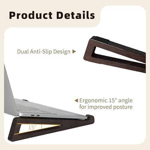 Base ergonómica ajustable para laptop de bambú miniatura 4