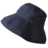 [カジュアルボックス] CasualBox 遮熱 100% UVカット 洗濯機OK つば広ハット (Mサイズ / 58cm / ネイビー) 大きいサイズ 帽子 抗菌 コカゲル