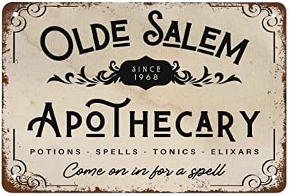 NAMEY Halloween Apothecary Sign,Halloween,Vintage Halloween Decor,Spooky Decor,Witch Wall Art Retro Metal Tin Sign Vintage Aluminum Sign for Home Coffee Wall Decor 12 x 8 Inch (A-46)