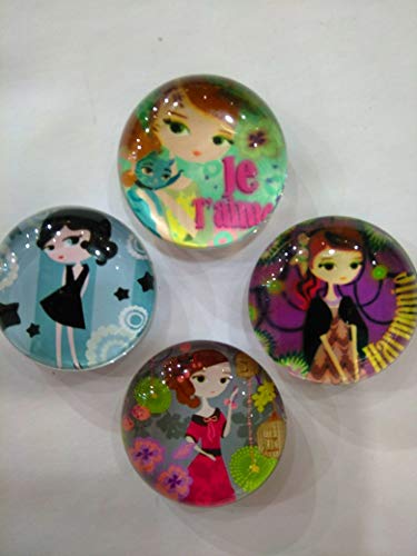 Decodelire - Juego de 4 imanes de cristal con texto"Je t'aime"