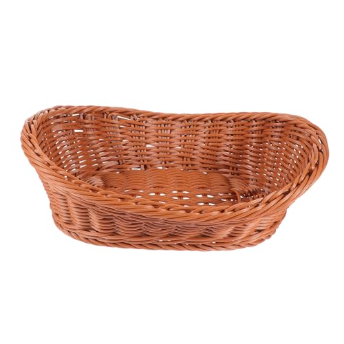 Cabilock 1pc Woven Food Basket Decorative Storage Container for Kitchen Bakery and Home Use Multi Functional Snack Fruit and Picnic Organizer and Design