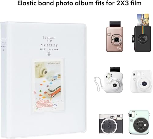 Image of Zenko 128 Pockets Mini Photo Album compatible with Fujifilm Instax Mini 12 Mini 11 Mini 9 Mini 8 Mini 90 Mini 25, Polaroid Snap PIC-300, Kodak Mini 3-Inch Film (White) & Magnetic Photo Frames