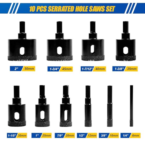 Set de brocas para azulejos con sierra de 6 a 50 mm miniatura 3