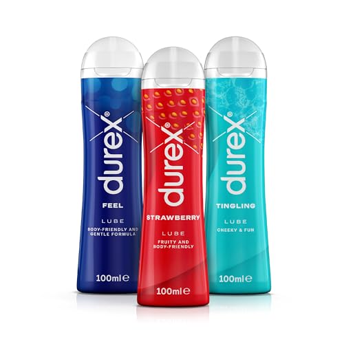 Durex Lubes, Bundle of Warming, Tingling and Feel lubricants, 3 x 100 ml