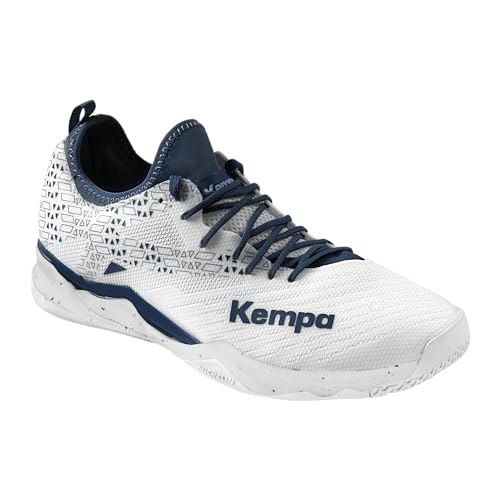 Kempa Unisex Wing Lite 2.0 Game Changer Handballschuhe, Sportschuhe, Turnschuhe, weiß/Marine, 44 EU