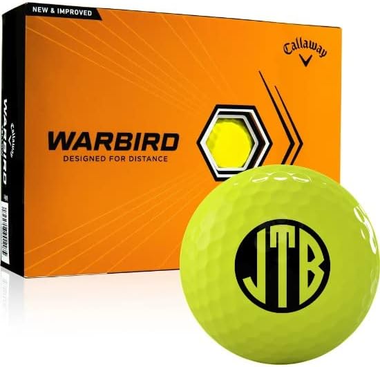 Callaway Golf 2023 Warbird Yellow Monogrammed Golf Balls