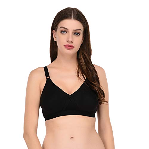 Image of Elina Women's Black-Skin-White Full Coverage Cotton Hosiery D-Cup Bra (Set of 3)