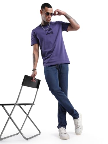 Image of WROGN Men's Cotton Stretch Jeans | Mid Rise | Slim Fit