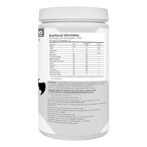 Image of True Nutrition - Alpha Pre-Workout (400g, 30 Servings) | Watermelon | Beta Alanine | Caffeine | L-Citrulline | Beet Root Extract | Velvet Bean Extract | Insane Pump | Extreme Energy | Enhanced Focus