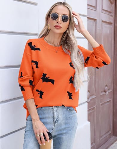 Image of Womens Cute Heart Sweater Crew Neck Long Sleeve Pullover Valentines Sweater